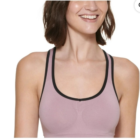 Calvin Klein Performance Womens Purple Medium Impact Workout Sports Bra - Picture 6 of 13